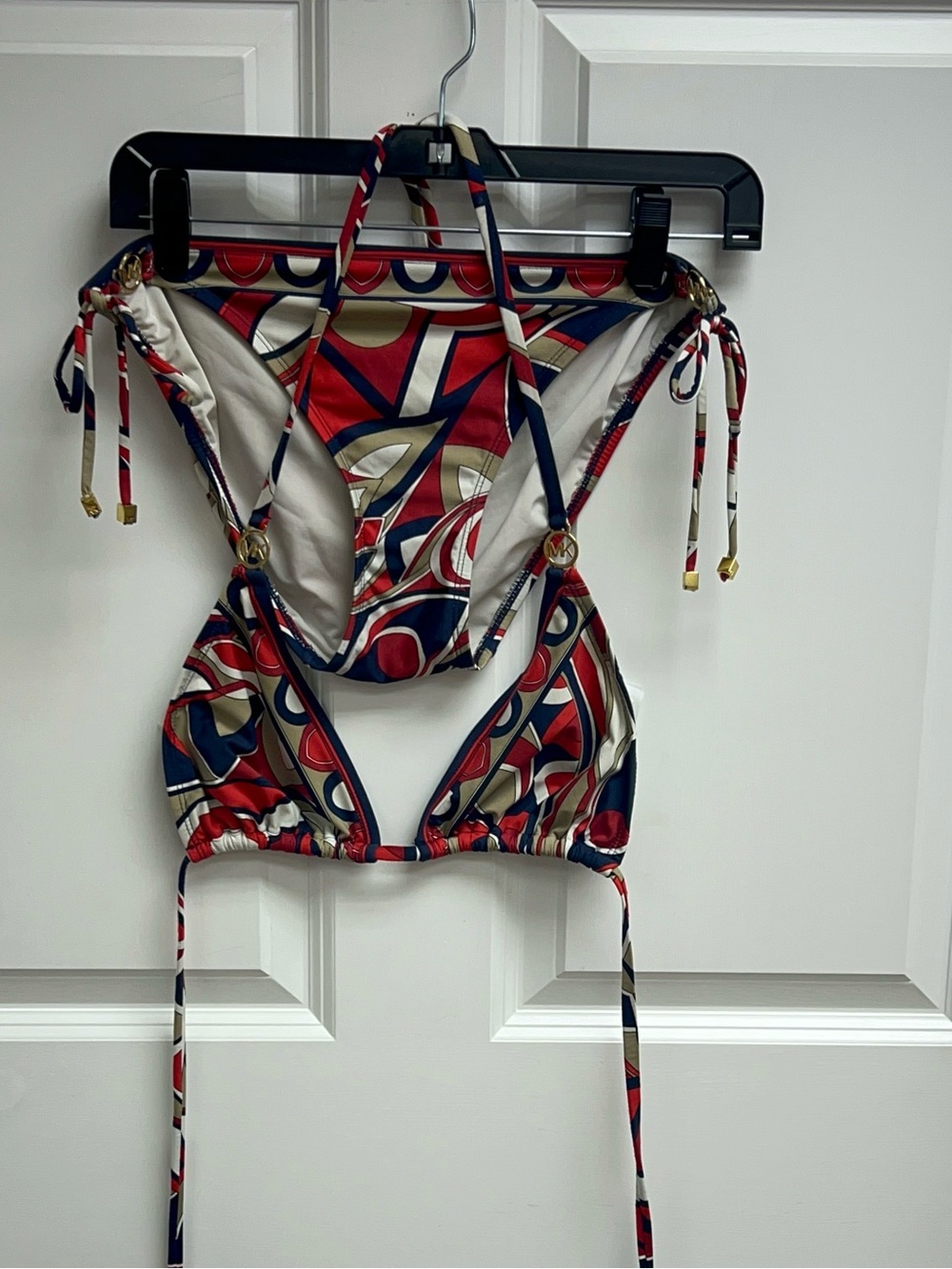 Michael Kors Y2K-style abstract geometric bikini set Size Large